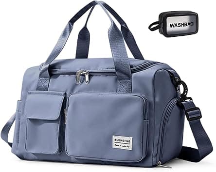 BEULPTN Blue Gym Bag for Women, Waterproof Travel Duffle Bag Carry On Weekender Bag with Shoe Compartment & Wet Pocket, Gym Tote Bag for Travel, Workout, Sport on Amazon.ae - Price Tracker