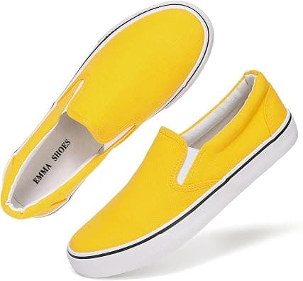 Emma Shoes Low-Top Slip Ons Women's Fashion Sneakers Casual Canvas Sneakers for Women Comfortable Flats Breathable Padded Insole Slip on Sneakers Women Low Slip on on Amazon.ae - Price Tracker