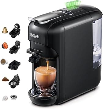 Cafelffe MK-606 5-in-1 Multi Capsule Coffee Machine with 7 Brew Size, Hot/Cold Brew Espresso Maker Compatible with K-Cup, Nes Original/DG/ESE Pods/Ground, Compact for Home/Office,Black on Amazon.ae - Price Tracker