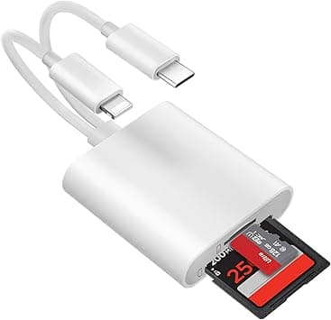 SD Card Reader for iPhone [Apple MFi Certified] 2 in 2 SD Card Adapter USB C Lightning to SD/Micro SD, Dual Slot Memory Card Reader for iPhone16 15/iPad/Samsung/Camera/SDHC/SDXC - Amazon.ae Price Tracker
