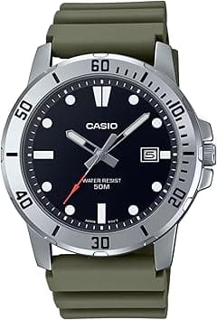 Casio Men's Watch - MTP-VD01-3EVUDF Black Dial, Green Band - Amazon.ae Price Tracker