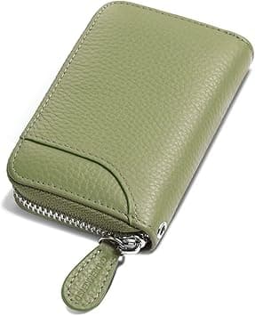GADIEMKENSD Women Credit Card Holder Small RFID Wallet Zipper for Travel Leather Accordion Wallets Inserts Case Photo Business Cards Organizer Cute Compact Credit Card Slot Cash Slots Light Green, - Amazon.ae Price Tracker