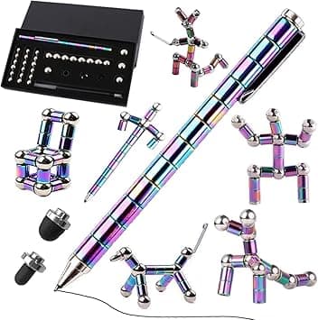 AMERTEER Fidget Pen - Magnetic Pen | Decompression Fidget Magnetic Pen For Adults | Multifunction Ballpoint Magnetic Fidget Pen Building Blocks Desktop Sculpture | Deformable Pen Fidget Toy For Kids on Amazon.ae - Price Tracker