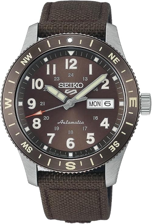 Seiko Watch 5 Sports Field Series Men's Watch, Japanese Mechanical Automatic (Hand-Winded), Date and Day Calendar, Double Rotating Bezel, Stainless Steel on Amazon.ae - Price Tracker