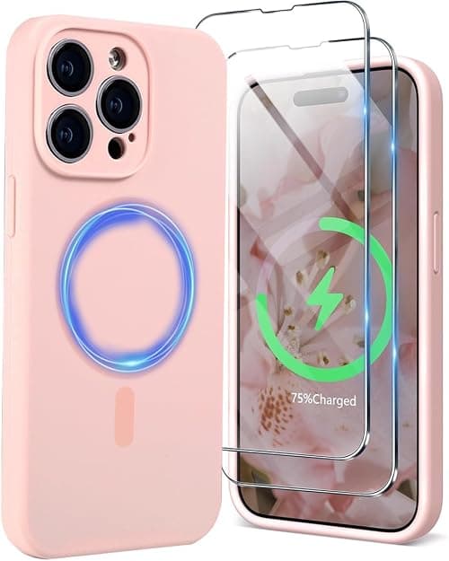 Magnetic for iPhone 15 Pro Max Case [Compatible with MagSafe][Screen Protector][Soft Microfiber Lining] Magnetic Silicone Phone Cover for iPhone 15 Pro Max (Pink, iphone 15 Pro Max) on Amazon.ae - Price Tracker