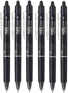 Pilot Black Frixion Clicker Retractable Fine Rollerball Erasable Pens Pen 0.7mm Nib Tip 0.35mm Line BLRT-FR7 (Pack Of 6) on Amazon.ae - Price Tracker