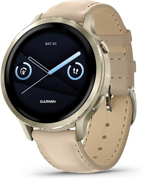 GARMIN Venu 4-41mm, Light Sand Leather | AMOLED GPS Smartwatch with Up to 10 Days of Battery Life | Advanced Health & Fitness Features | Bright LED Flashlight, Advanced Sleep Tracking على Amazon.ae - متتبع الأسعار