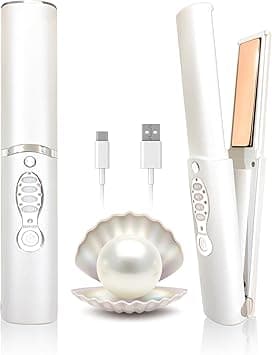 Cordless Hair Straighteners Titanium Portable Flat Iron Wireless Hair Straightener 2 in 1 for Straightening and Curling Travel Straightener Dual Voltage 5000 mAh Battery Heats Up in Seconds on Amazon.ae - Price Tracker