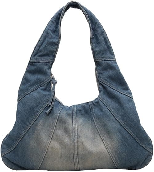 Women Denim Handbag Large Capacity Shoulder Bag Casual Tote Bag Retro Top Handle Bag Jean Purse Lightweight Hobo Bag on Amazon.ae - Price Tracker