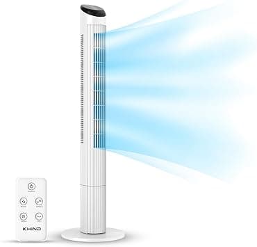 KHIND 45 Inch Tower Fan with 7.5 Hour Timer Function, Whisper-Quiet Operation, Touch Screen and Overheat Protection, Space-Saving Design, ideal for Bedrooms, White- FD301R, 2 Year Warranty على Amazon.ae - متتبع الأسعار