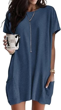 Dokotoo Womens Summer Casual Shirts Short Sleeve Tunic Tops with Pockets on Amazon.ae - Price Tracker