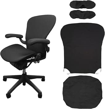 Suitable for Herman Miller Aeron Chair Covers (Size B), (4 Pieces Including armrest Covers) - Breathable, Comfortable, and Non-Slip(Graphite Black) on Amazon.ae - Price Tracker