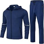 TBMPOY Men's Tracksuits Hoodied 2 Piece Track Suits Set Full Zip Up Warm Jogging Sports Sweatsuits - Best Deal Finder