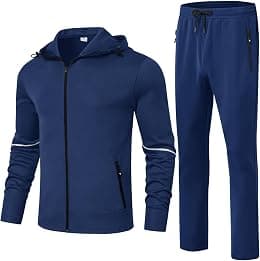 TBMPOY Men's Tracksuits Hoodied 2 Piece Track Suits Set Full Zip Up Warm Jogging Sports Sweatsuits - Best Deal Finder
