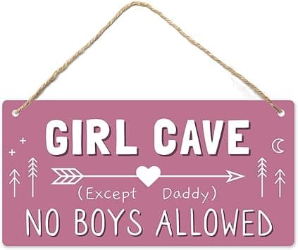 Fun-Plus Girl Cave Sign, Decorations for Bedroom, 12″x6″ PVC Plastic Decoration Hanging for Kids Room & Door, No Boys Allowed, Room Decor … - Amazon.ae Price Tracker