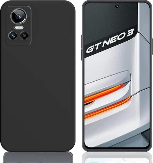 Silicone Cover Case Cover Compatible with Oppo Realme GT NEO 3 Thin with Camera Protection Soft Interior Slim Fit Flexible Phone Case (for Oppo Realme GT NEO 3-Black) على Amazon.ae - متتبع الأسعار