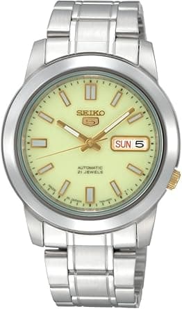 Seiko Men's SNKK19 Seiko 5 Automatic White Dial Stainless Steel Bracelet Watch on Amazon.ae - Price Tracker