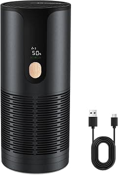 Car Air Purifier, Mini Portable HEPA Filter with 4-Layer Filtration & LCD Display, 15dB Ultra Quiet, Cordless, Eliminates 99.97% of Smoke Dust Pet Odors for Vehicle Office Travel on Amazon.ae - Price Tracker