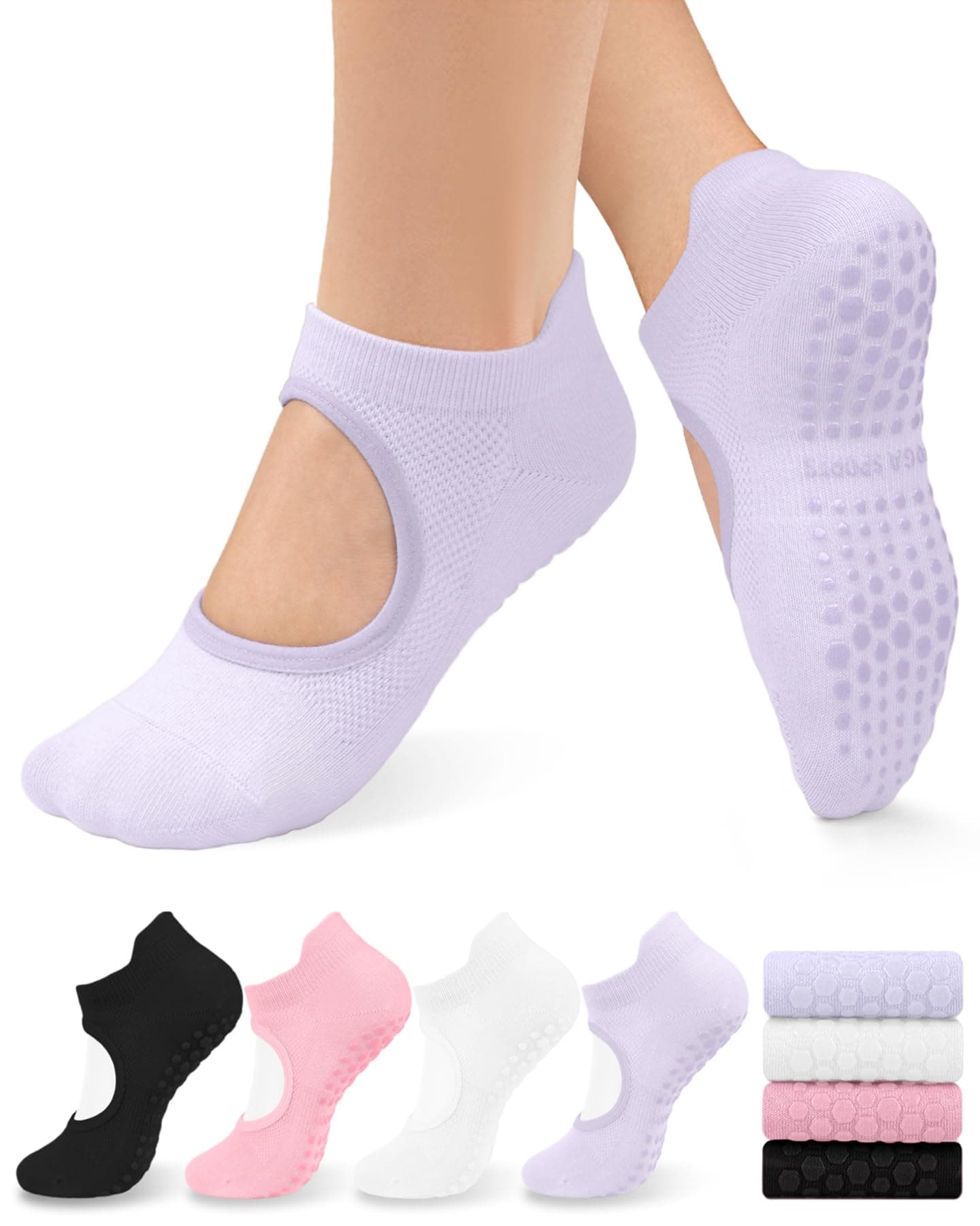 YeuG 4/6 Pairs Pilates Socks for Women - Non Slip Grip Socks for Yoga, Barre, Hospital, Barefoot on Amazon.ae - Price Tracker
