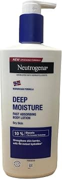 Neutrogena Norwegian Formula Deep Moisture Fast-Absorbing Body Lotion 400ml, Non-Greasy Body Moisturiser for Dry Skin with 10% Glycerine and Pro-Ceramide Technology, Provides 72-Hour Moisturisation - Best Deal Finder