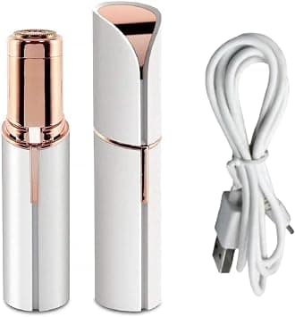 Facial Hair Remover Machine for Women - Face, Chin, Cheek, Eyebrow, Upper Lip Hair Remover, USB RECHARGEABLE Epilator Machine (White) on Amazon.ae - Price Tracker