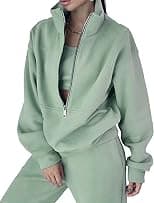 Kissonic Womens Fleece 2 Piece Outfits Sweatsuit Half Zip Pullover Sweatshirt Joggers Pants Tracksuit Set - Best Deal Finder