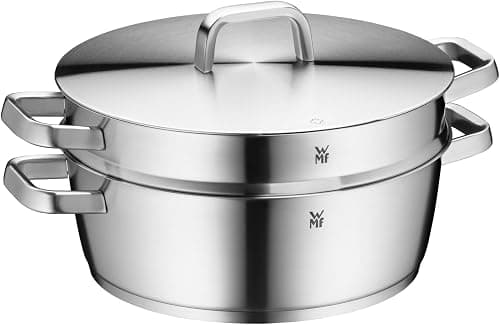 WMF Iconic Roasting Dish with Steamer Insert 28 cm Induction Casserole Pot 5.7 L Large Cromargan Polished Stainless Steel Uncoated على Amazon.ae - متتبع الأسعار