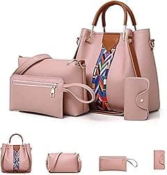 Women PU Leather Shoulder Bags and Handbags Tote Bag Set of 4 for Shopping and Travel - Amazon.ae Price Tracker