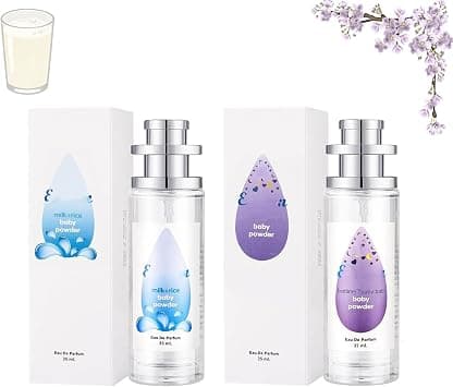 Powdery Perfume for Women, Soft Baby Powder Style Fragrance with Milky Rice and Lavender Notes, Long Lasting Light Scent, Portable Mini Perfume Set, 2 x 35ml على Amazon.ae - متتبع الأسعار