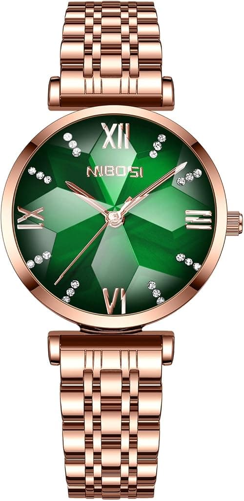 NIBOSI Watches For Women Analog Rose Gold Small Dial Women's Watches for Girls&Miss&Ladies Diamond Studded with Stylish Watches Waterproof على Amazon.ae - متتبع الأسعار