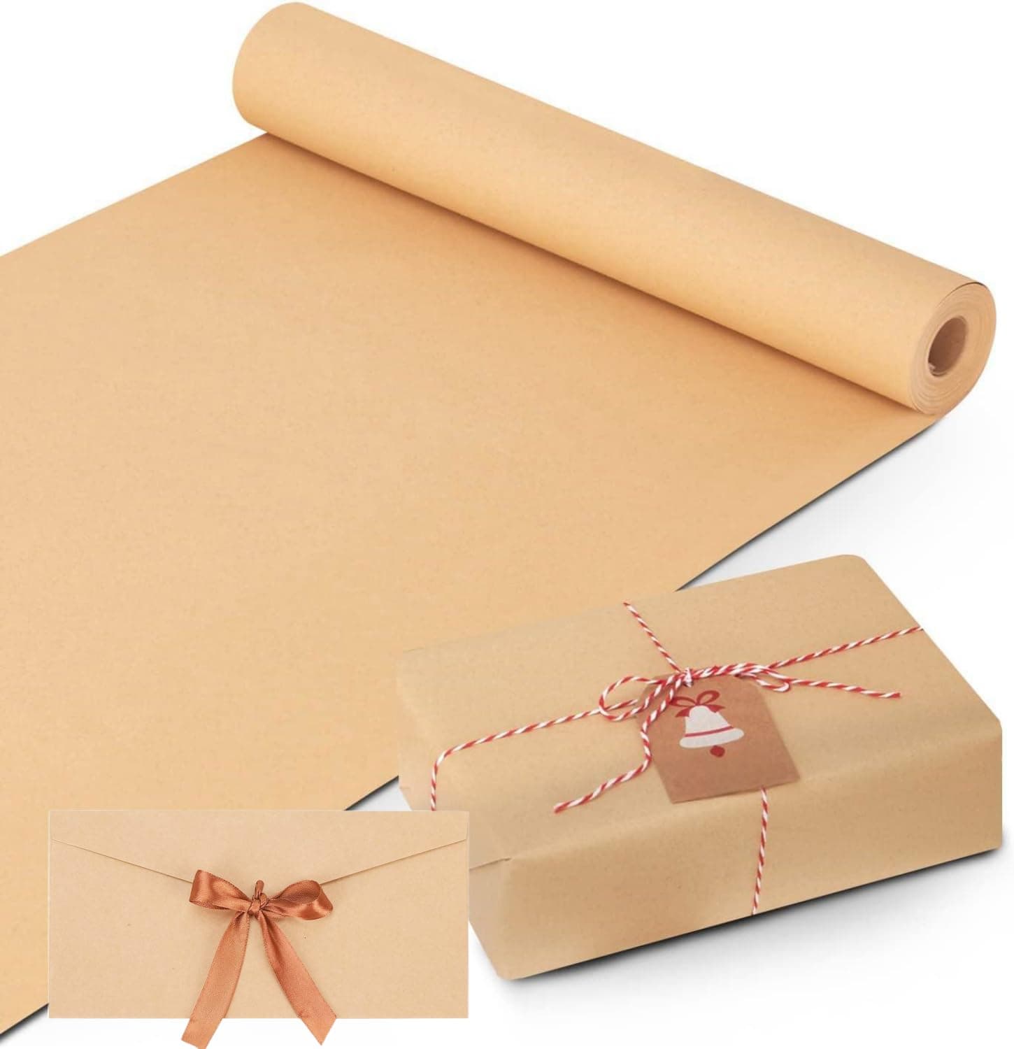 SKY-TOUCH Kraft Paper Roll (44cm x 30m) 80gsm, Wrapping Paper Roll, Craft Paper Gift Wrapping Bulletin Board Arts & Crafts, Bouquet Flower Table Covering Poster Packing Paper (1 Roll) on Amazon.ae - Price Tracker