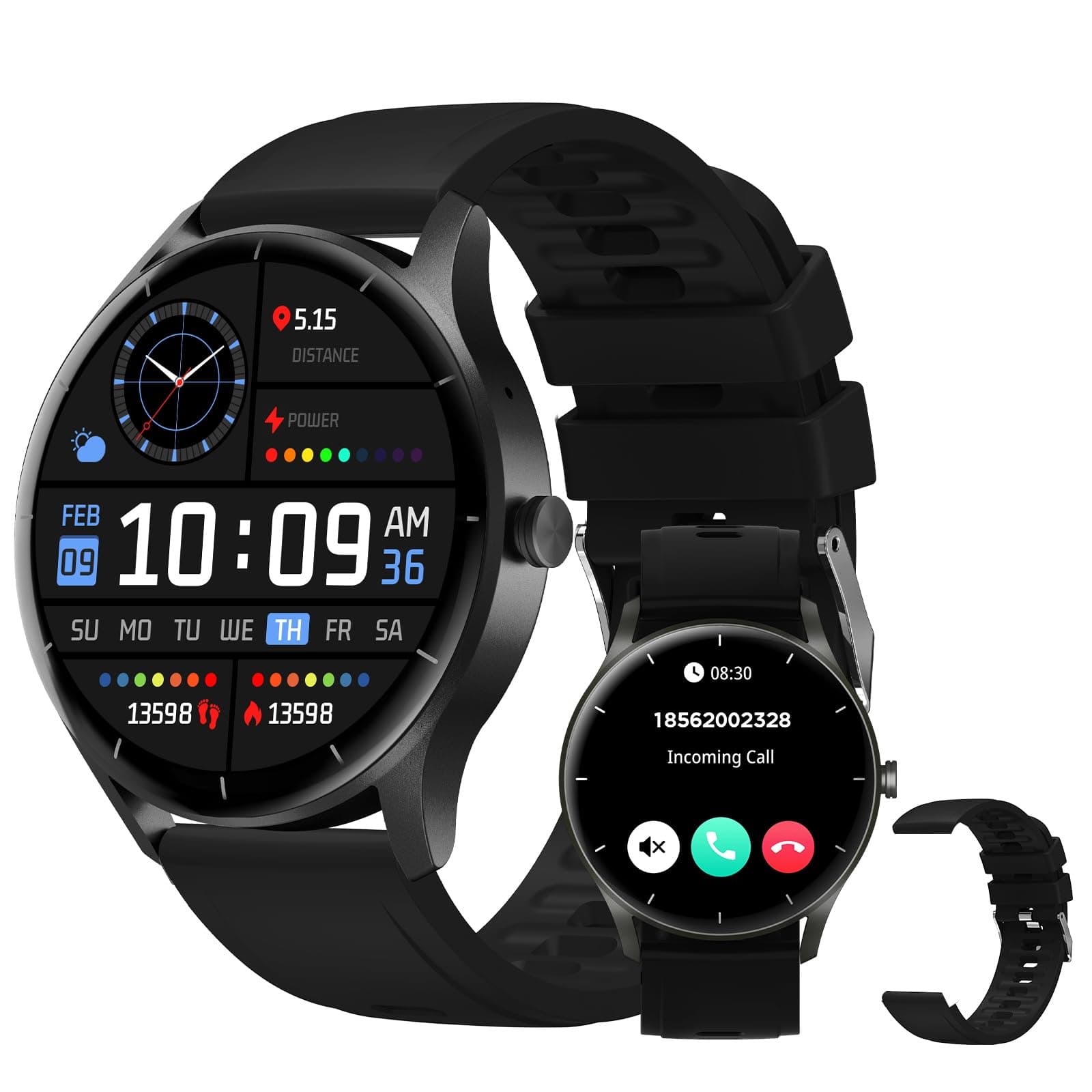 PEJE Smart Watches For Men,1.28" Display,Prayer Alerts,Arabic Support,Bluetooth Calls,IP68 Waterproof,Spo2/Hr/Sleep Tracking,123+ Sports Modes,7-Day Battery (230mah),Ios/Android.(Black) on Amazon.ae - Price Tracker