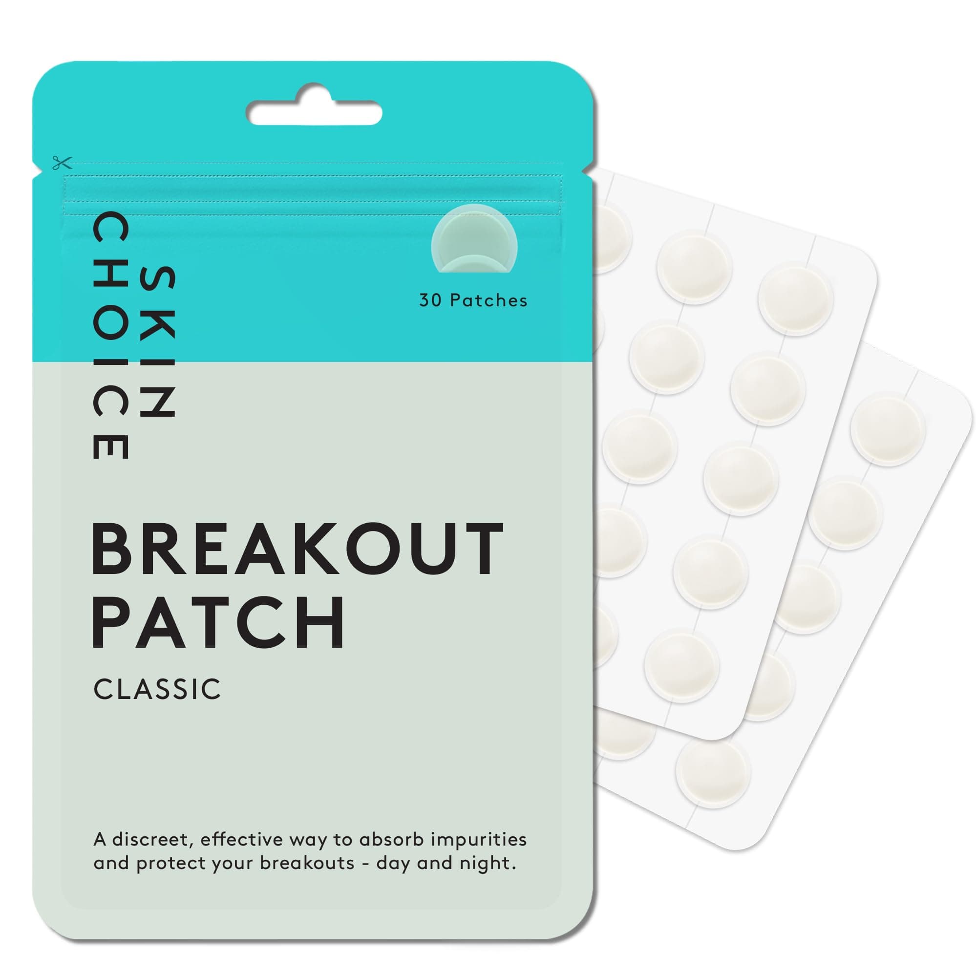 SkinChoice Breakout Patch Classic - Pack of 30 - Hydrocolloid Pimple Patches - Vegan, Fragrance-free, Gluten-free, Latex-free, Parabens-free, Sulfates-free, Cruelty-free for Face and Body on Amazon.ae - Price Tracker