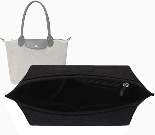 tote bag organizer insert for Longchamp le pliage large tote insert felt purse zipper bag organizer (beige, medium) (black, medium) on Amazon.ae - Price Tracker