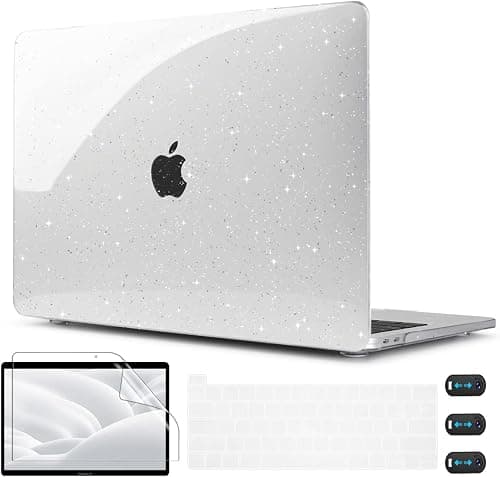 CISSOOK Clear Glitter Star Case for MacBook Pro 13 Inch 2023 2022 2021 2020 Release M2 A2338 M1 A2251 A2289, Plastic Sparkly Bling Hard Shell Case with Keyboard Cover for MacBook Pro M1 M2 Touch Bar on Amazon.ae - Price Tracker