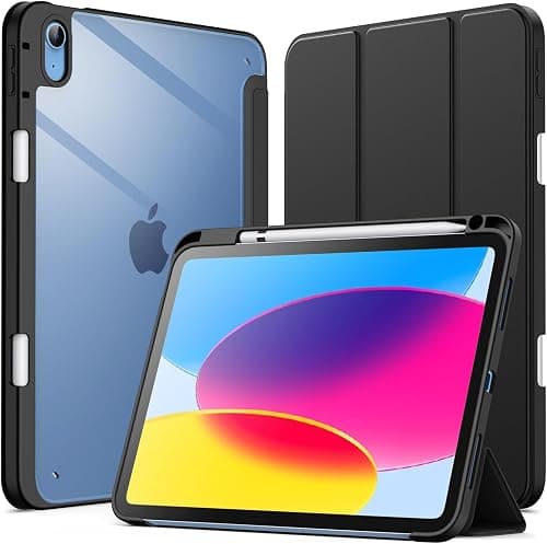 JETech Case for iPad (A16) 11th/10th Gen, Black | Cover for 2025/2022 Model, Clear Transparent Back, Pencil Holder, Slim Shockproof, Tri-Fold Stand, Auto Wake/Sleep on Amazon.ae - Price Tracker