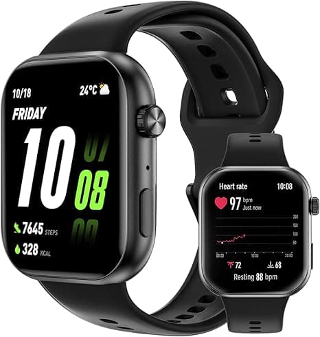 Honor Choice Watch 2i, 1.85 inch AMOLED, Bluetooth Calling Smart Watch, 14 Days Battery Life, Compatible with Android and iOS, Heart Rate Monitor Smartwatch, IP68, Black on Amazon.ae - Price Tracker