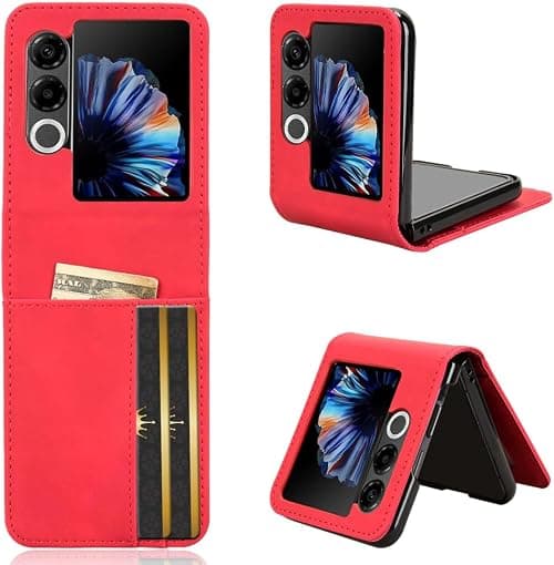 ZTE Nubia Flip 2 Case [Card Slot] [Practical Case] Compatible with ZTE Nubia Flip 2 Smartphone (Red) على Amazon.ae - متتبع الأسعار