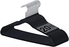 SKY-TOUCH Velvet Hangers 20 Pack - Non-Slip Premium Hangers for Clothes, Felt heavy Duty Coat Hangers with 360° Swivel Hooks for Suits, Jackets, Trousers, Jeans,Black - Amazon.ae Price Tracker