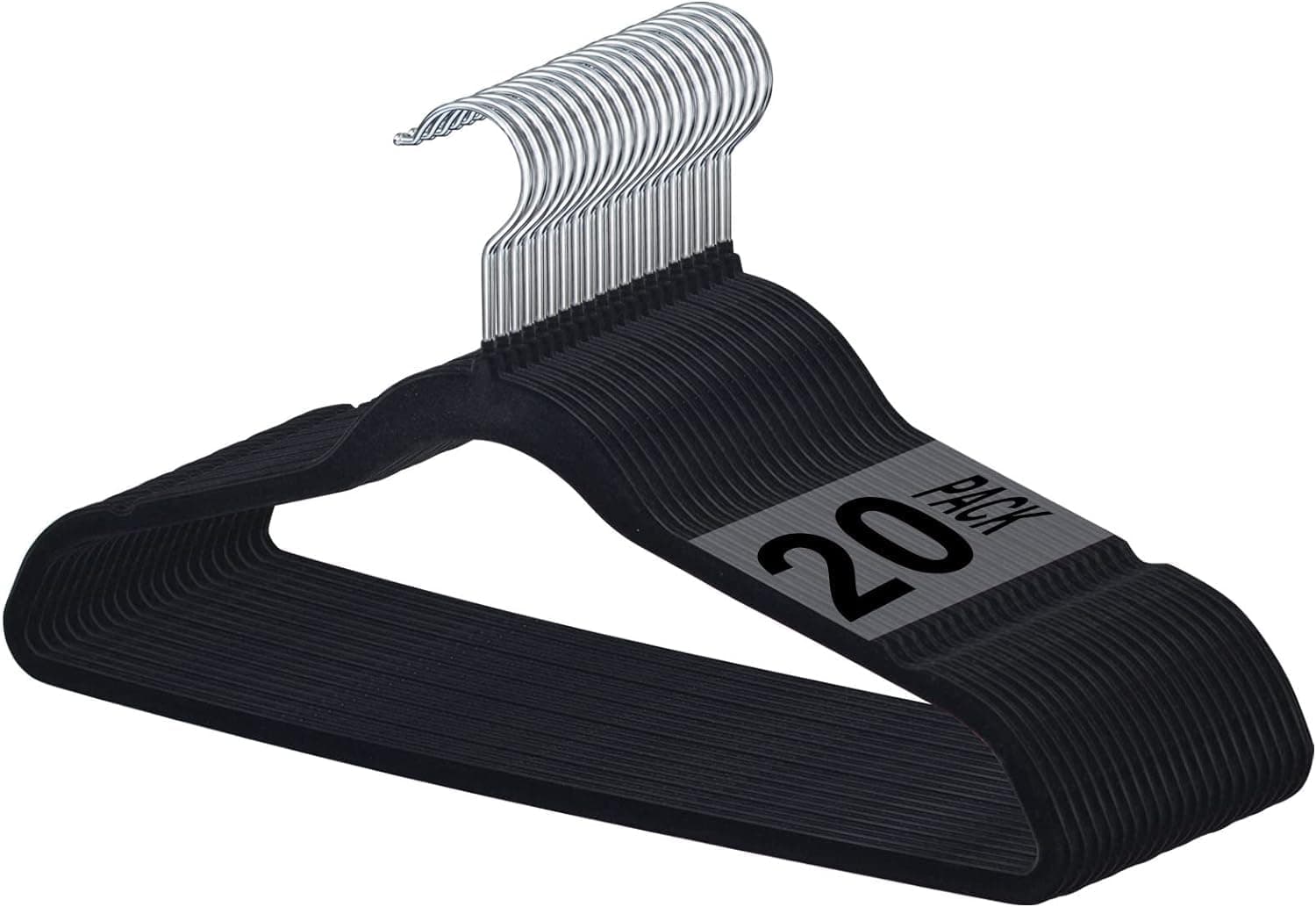 SKY-TOUCH Velvet Hangers 20 Pack - Non-Slip Premium Hangers for Clothes, Felt heavy Duty Coat Hangers with 360° Swivel Hooks for Suits, Jackets, Trousers, Jeans,Black on Amazon.ae - Price Tracker