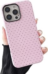 Compatible with iPhone 14 Pro Case, Fashion Cute Polka Dot Pattern Aesthetic Design for Women, Soft TPU and Hard Back Shockproof Phone Case for iPhone 14 Pro 6.1 inch, Pink - Best Deal Finder