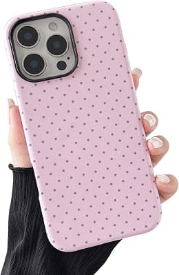 Compatible with iPhone 14 Pro Case, Fashion Cute Polka Dot Pattern Aesthetic Design for Women, Soft TPU and Hard Back Shockproof Phone Case for iPhone 14 Pro 6.1 inch, Pink - Best Deal Finder