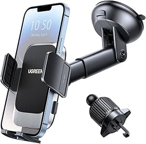 UGREEN Car Phone Holder Car Mount, [Upgraded 4-in-1 Dashboard/Air Vent/Windscreen], [One-button Release], Metal Hook Mobile Holder, Fit for iPhone 17/16/15/14, Samsung S25/24/23, 4.7-7.2" Accessories - Amazon.ae Price Tracker