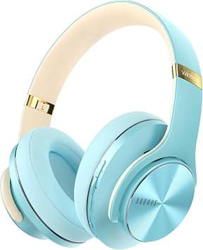 DOQAUS Bluetooth Headphones Over Ear, 90 Hrs Playtime Wireless Headphones, 3 EQ Modes, Foldable Hi-Fi Stereo Bass Headphones, Soft Memory Protein Earmuffs, Built-in Mic, Wired Mode for Phone/PC(Blue) على Amazon.ae - متتبع الأسعار