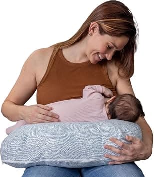 Boppy New Nursing Pillow – Blue Speckled Current – Larger, Firmer, More Supportive Pillow for Breastfeeding & Bottle Feeding – Firmer Fill, Higher Lift, Larger Area Than Original Nursing Pillow على Amazon.ae - متتبع الأسعار