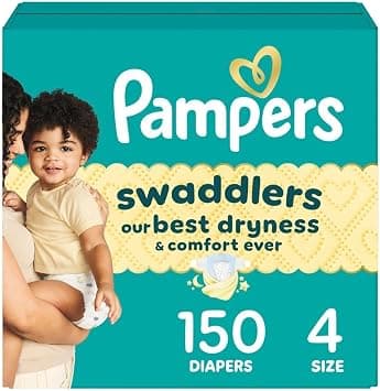 Pampers Baby Diapers Size 4, 150 Count - Swaddlers, ONE MONTH SUPPLY (Packaging and Prints on Diapers May Vary) - Amazon.ae Price Tracker