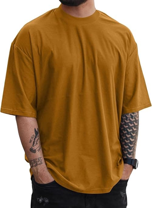 Men's Plus-Size, Short-Sleeved, Solid Color Casual Workout T-Shirt on Amazon - Best Deal Finder