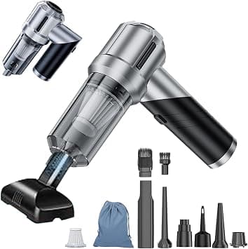 Vacuum Cleaner for Car Home, Portable Wireless Cordless 21000Pa High Power Vacuum Cleaner Car 4-in-1 with Brushless Motor,Air Blower,Handheld Vacuum Cordless,3 Gear Adjustment (Gray-black) on Amazon - Best Deal Finder