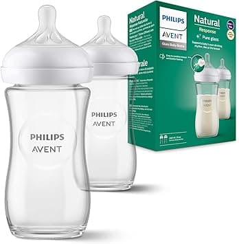Philips Avent Natural Response Glass Baby Bottles 8oz/240 ml with Medium Flow Teats (Flow 3), 2 Pack, SCY933/02 - Amazon.ae Price Tracker
