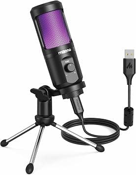 MAONO Maonocaster AU-PM461TR RGB USB Gaming Microphone with Mic Gain - Black على Amazon.ae - متتبع الأسعار